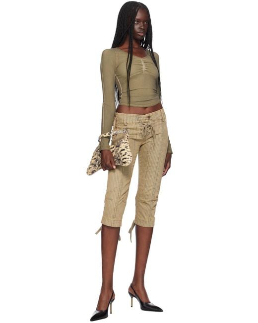 Khaki denim shorts best sale
