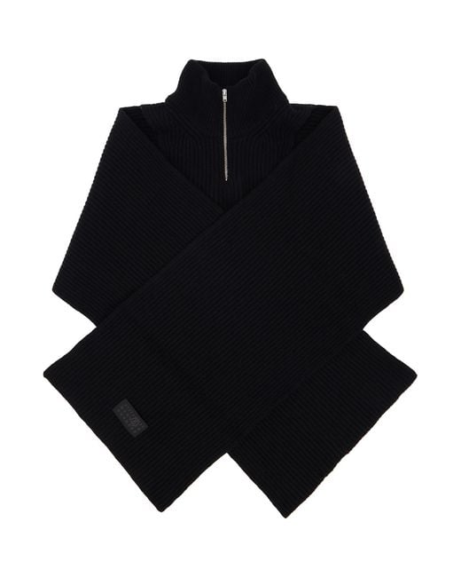 MM6 by Maison Margiela Black Fisherman Knit Camionneur Scarf
