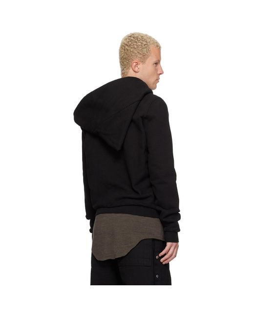 Rick Owens Black Tower Mountain Hoodie for men