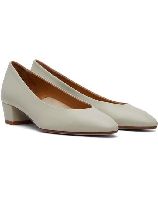 Aeyde White Helia Low-Cut Heels