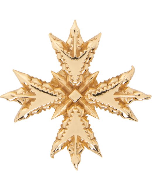 メンズ Emanuele Bicocchi ゴールド Crest ブローチ Metallic