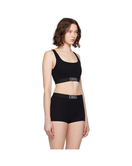 Versace Black 90S Elastic Bra