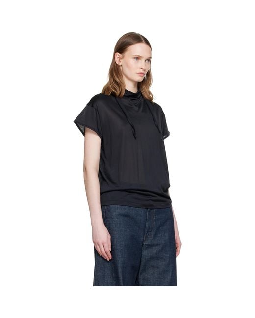 Lemaire Black Short Sleeve Foulard Top