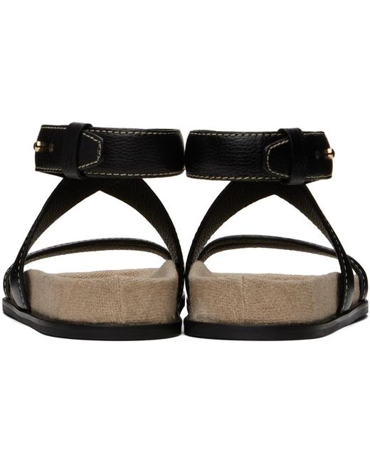 Totême  Toteme Black 'the Leather Chunky' Sandals