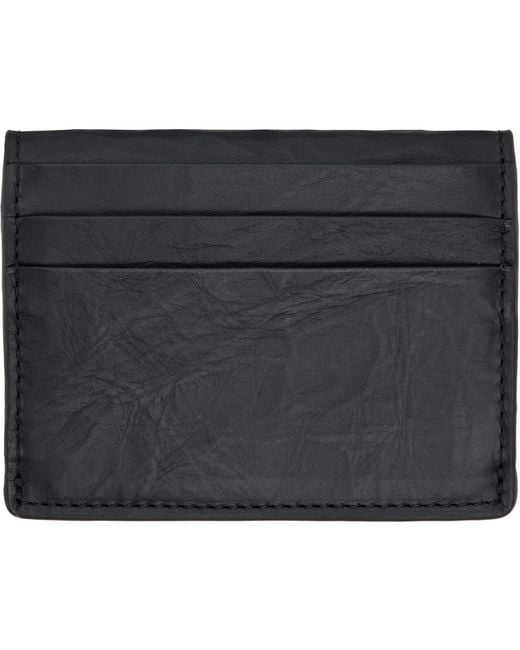 Y-3 Black Leather Card Holder for men