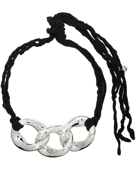 Jil Sander Black Beige Curb Chain Necklace for men