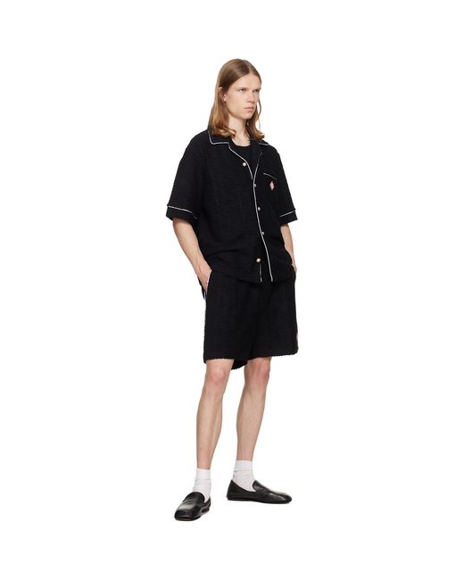 Casablanca Black Towelling Shorts for men