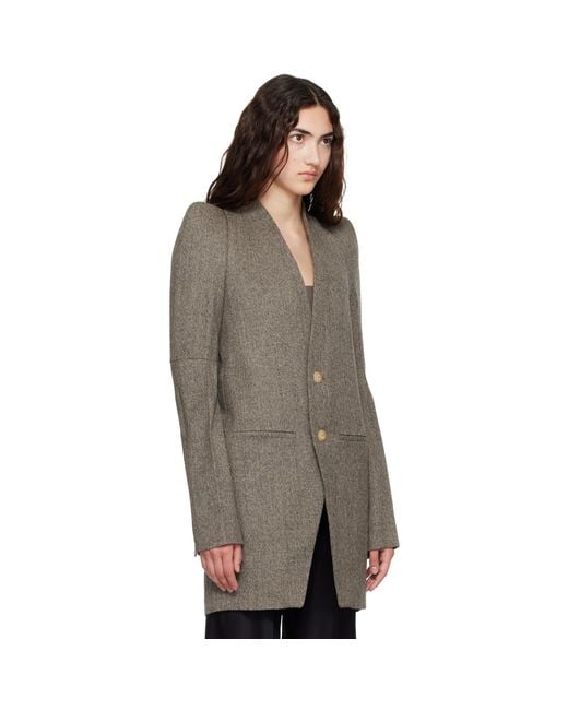 Rick Owens Brown Tower Metro Blazer