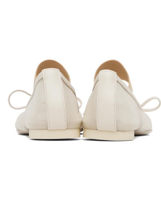 MM6 by Maison Martin Margiela Black Off- Anatomic Numeric Ballerina Flats