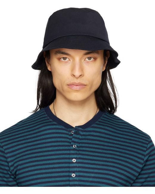 Paul Smith Blue Navy Flag Bucket Hat for men