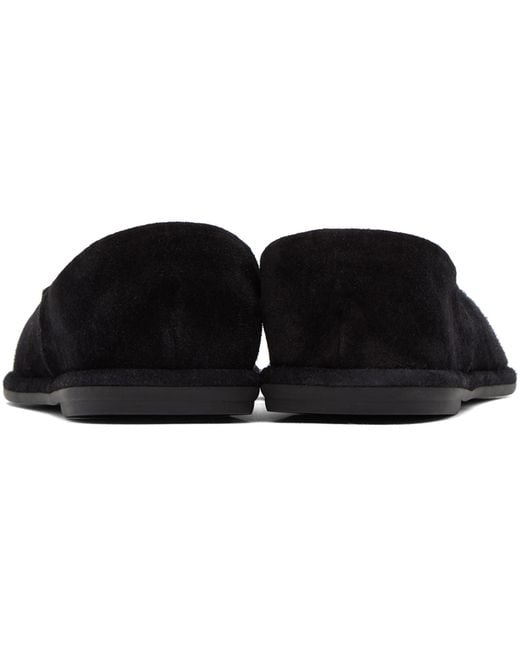 The Row Canal Slip-on Black Suede Loafers