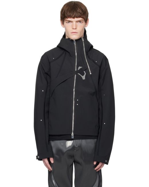 HELIOT EMIL Black Moire Technical Jacket for men
