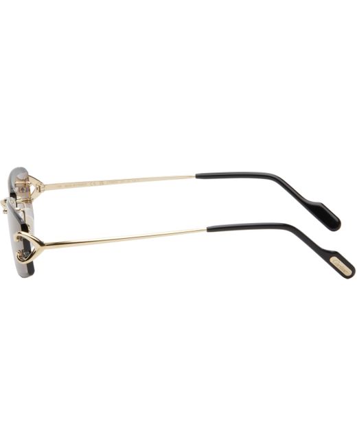 Lunettes De Soleil Ct0465S Dorées Cartier pour homme en coloris Black
