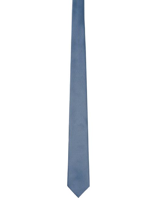 Zegna Black & Blue Jacquard Tie for men