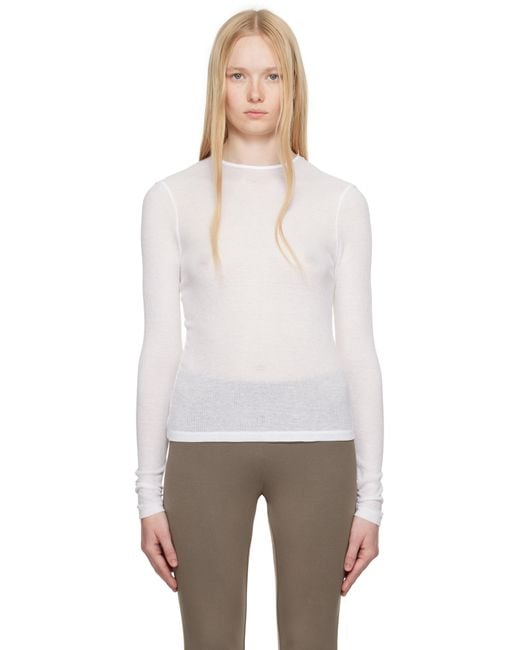 Skims ホワイト Sheer Cotton 長袖トップス Multicolor