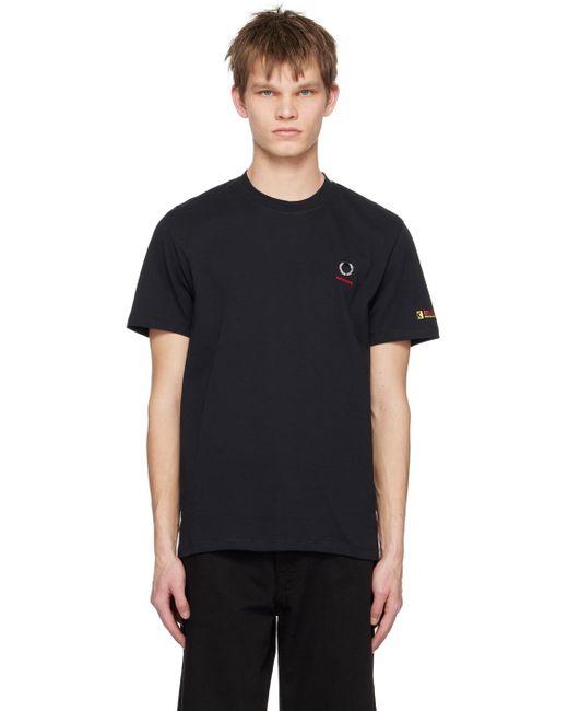 Raf Simons Black Embroidered T-shirt for men