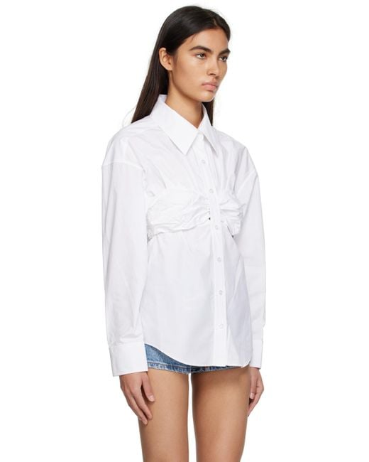 T By Alexander Wang White Ruched Shirt