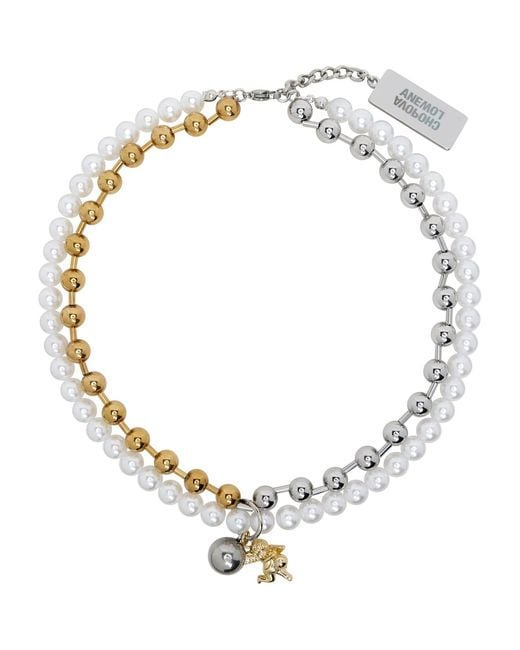 Chopova Lowena Metallic 'Hold My Orb Charm' Necklace
