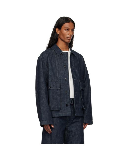 Lemaire Blue Boxy Denim Jacket for men