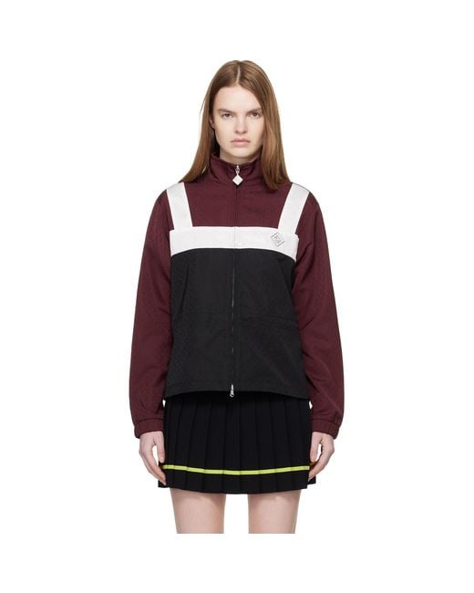 Casablanca Black Burgundy Monogram Windbreaker Jacket