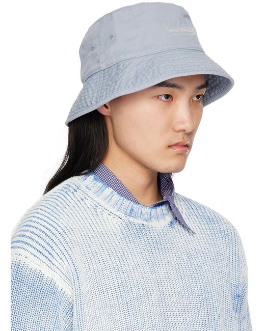 Acne Blue Twill Bucket Hat for men