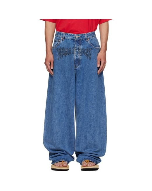 Vetements Blue Cradle Of Filth Baggy Jeans for men