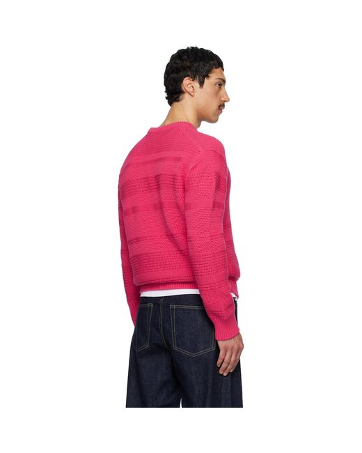Paul Smith Pink Textured Cotton Sweater for men