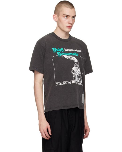 Yohji Yamamoto Black Neighborhood Edition T-shirt for men
