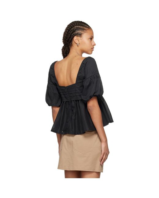 Staud Black Darla Blouse
