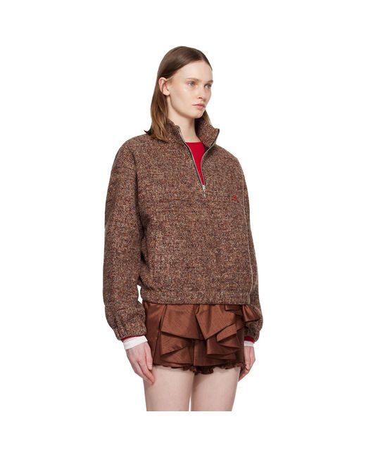 ShuShu/Tong Brown Stand Neck Pullover Sweater