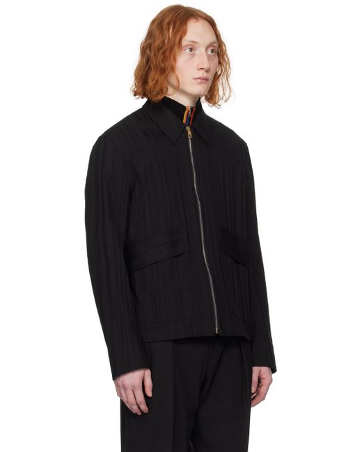 Blouson noir à rayures gaufrées Paul Smith pour homme en coloris Black