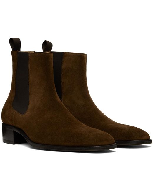 Tom Ford Brown Leather Chelsea Boots for men