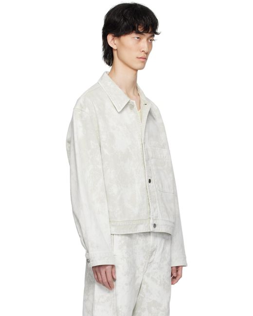Lemaire White Off- Boxy Denim Jacket for men