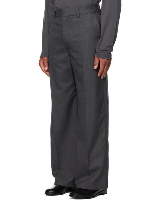 Lemaire Black Straight Tailored Trousers for men