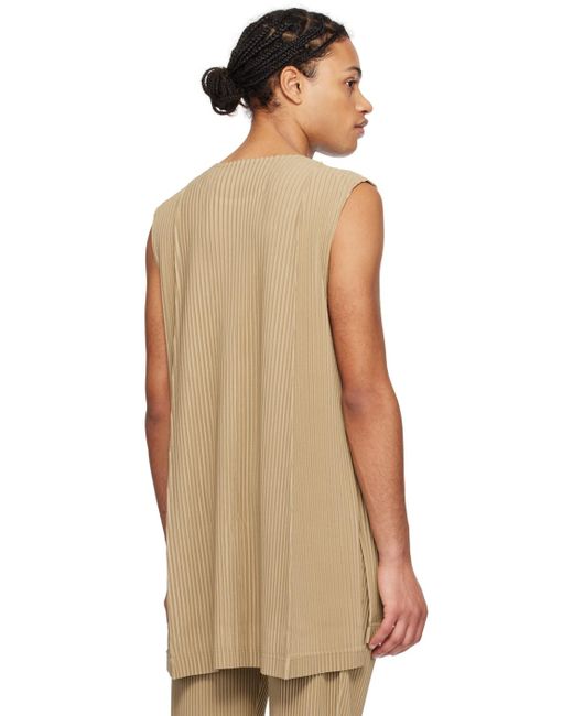 Homme Plissé Issey Miyake Natural Homme Plissé Issey Miyake Beige Monthly Color February Tank Top for men