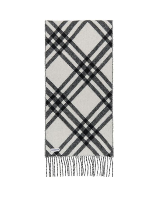Burberry Black Check Cashmere Scarf