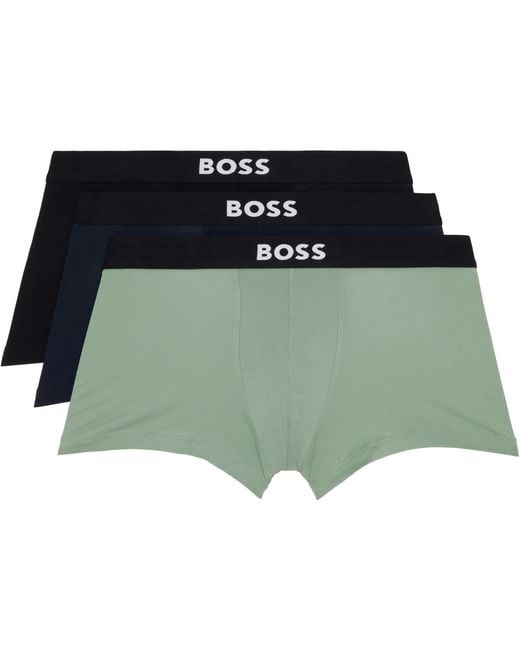 Boss Green Three-Pack Stretch-Cotton Boxer Briefs for men