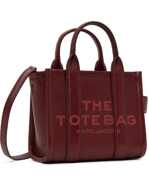 Marc Jacobs バーガンディ ミニ The Leather Tote Bag トートバッグ Red
