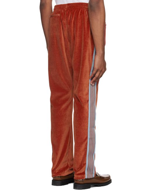 Needles Red Narrow Track Pants for men