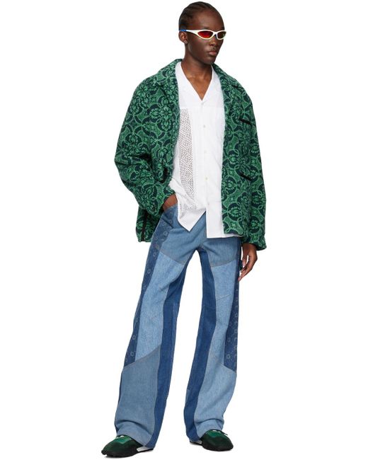 MARINE SERRE Green & Navy Towels Jacket for men