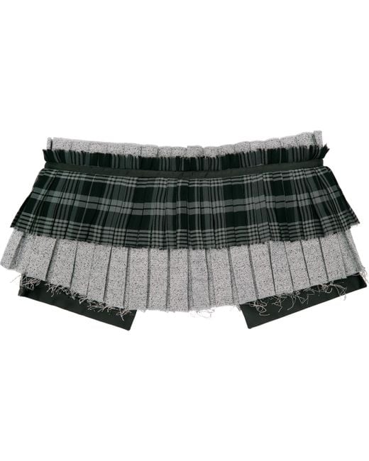 OPEN YY Gray Pleats Layered Pocket Belt