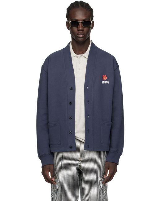 KENZO Navy Paris Boke Flower Cardigan in Blue for Men | Lyst