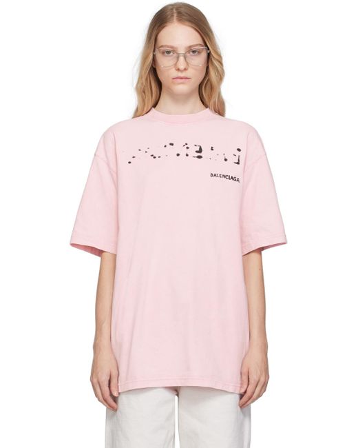 Balenciaga Pink Hand Drawn T-shirt