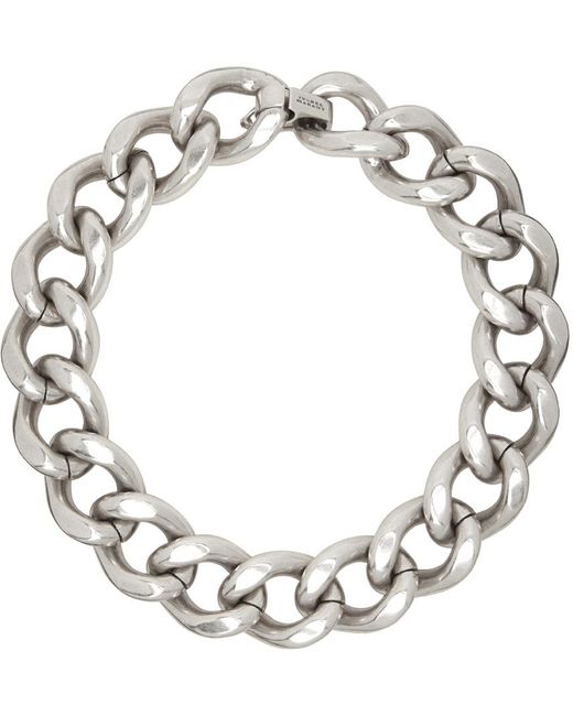 Isabel Marant Metallic Silver Links Necklace