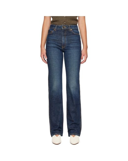 Khaite Blue Danielle Stretch Jeans