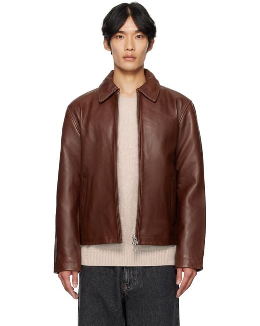 sunflower Brown Tan Short Leather Jacket for men