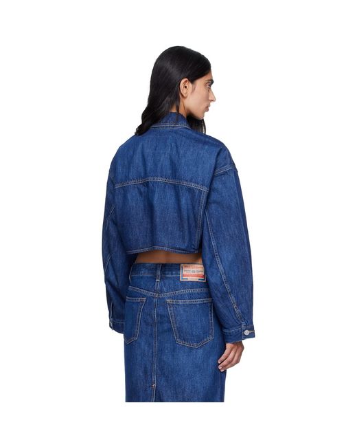 DIESEL Blue Cropped Oversized Denim Trucker Jacket