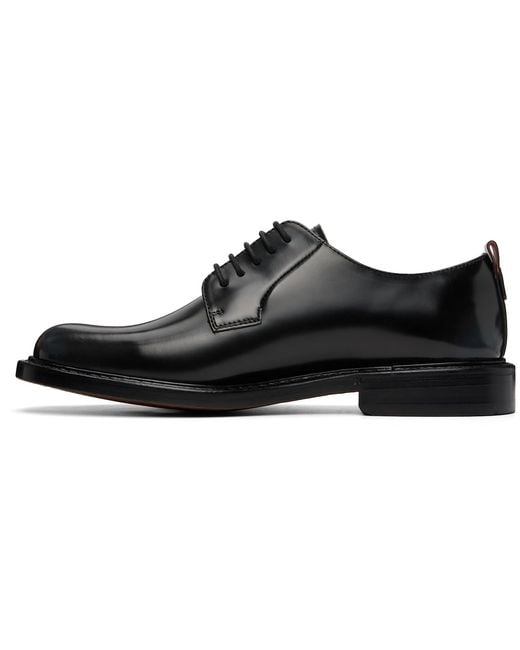 HUGO Black Leather Derbys for men