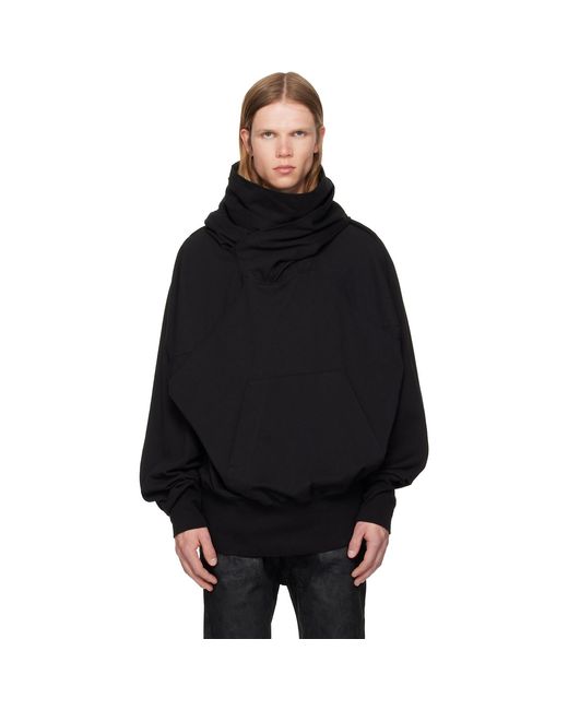 Pull À Capuche Noir À Col Drapé Julius pour homme en coloris Black