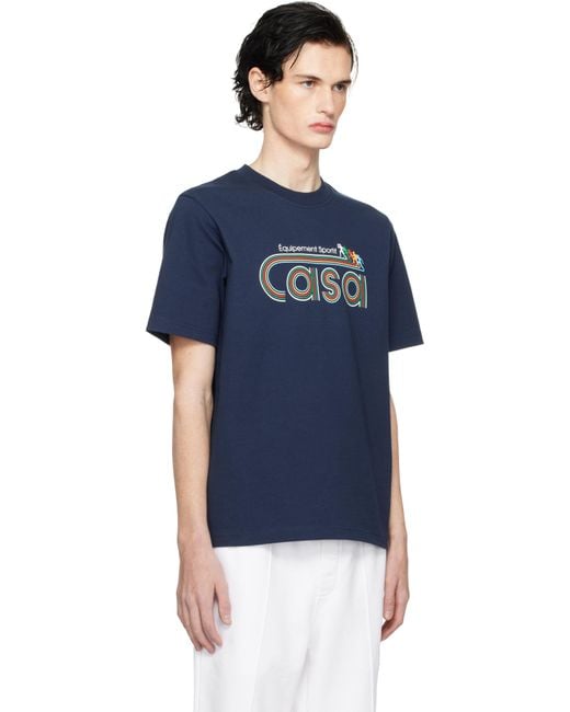 メンズ Casablanca ネイビー Equipement Sportif Tシャツ Blue